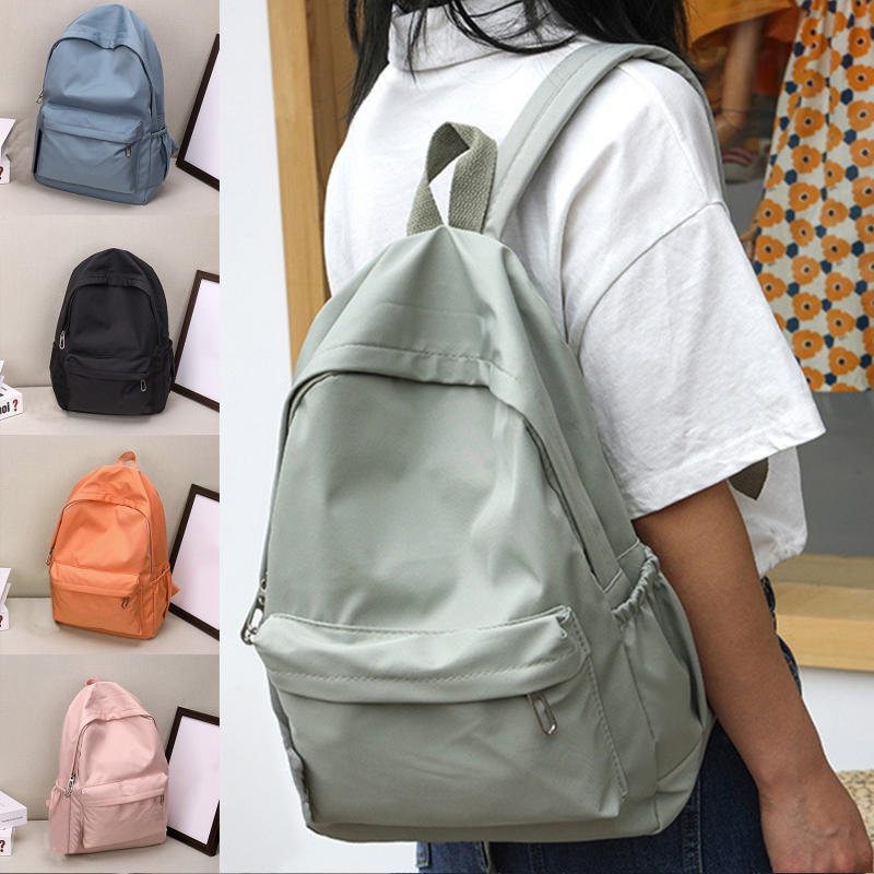 Women Solid Color Leisure Back - Canvas Backpack Casual ulasan dan harga