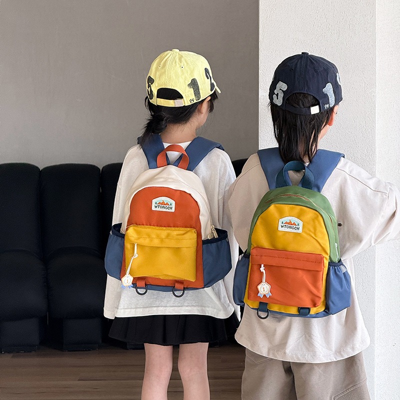New Color Blocked Children's B - Canvas Backpack Casual ulasan dan harga